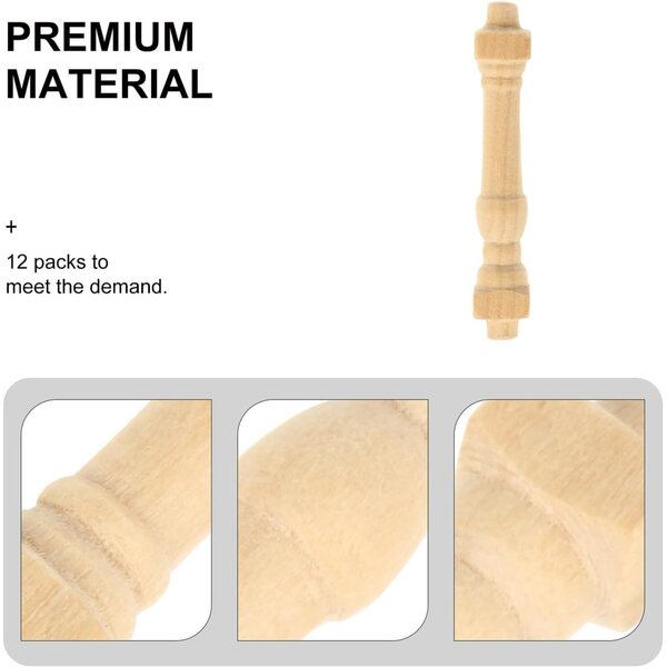 KOMBIUDA Set 36 Mini Corrimano in Legno per Casa delle Bambole, Leggeri e Resistenti
