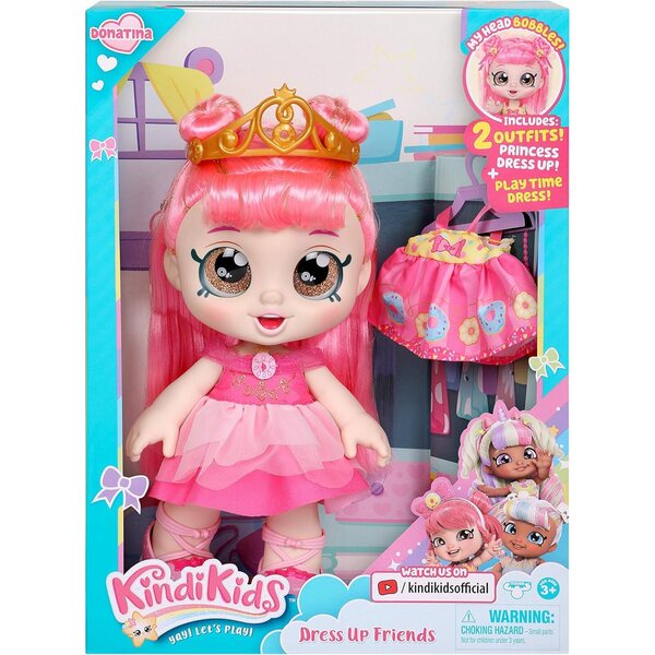 Kindi Kids Donatina Prinzessin mit 2 austauschbaren Kleidern für Kinder von 3–5 Jahren