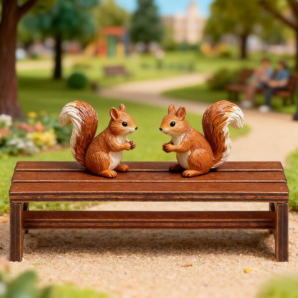 Panca in Legno Miniatura per Case delle Bambole 2 pezzi - Accessori Decorativi Retrò