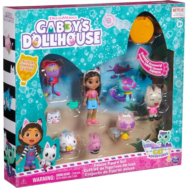 Gabby's Puppenhaus-Reiseset mit 6 Figuren, Zubehör und Überraschungen für Kinder
