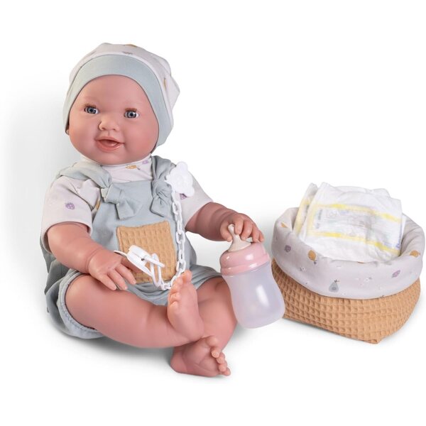 Mia Neugeborene Puppe 42 cm Pinkeln mit Antonio Juan Mehrfarbiger Korb