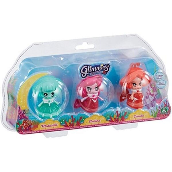 Glimmies Aquaria – Set mit 3 6 cm großen Figuren, die im Wasser leuchten