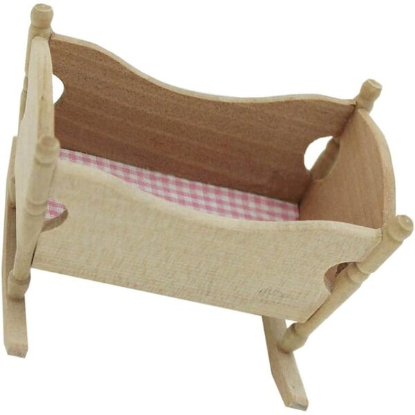 Beaupretty Mini Culla in Legno per Casa delle Bambole - Mobili in Miniatura Creativi e Decorativi