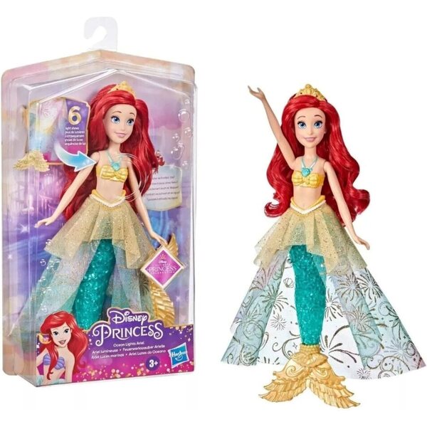 Disney Princess Ariel Ocean Lights 30 cm – Leuchtende Meerjungfrau mit beleuchtetem Schwanz für Mädchen