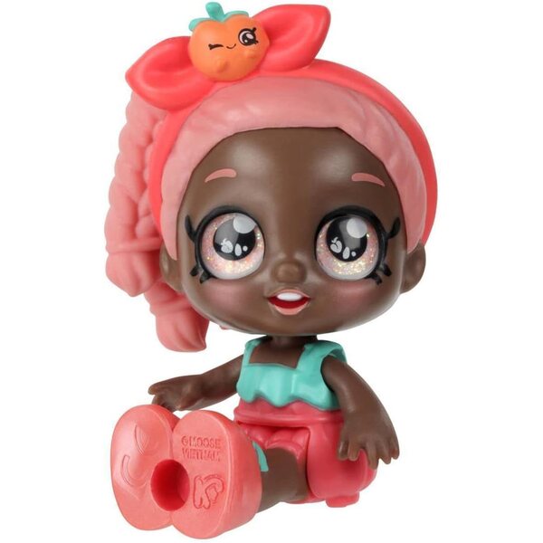 KindiKids Mini Summer Peaches – Minipuppe mit bunten Haaren und beweglichen Armen