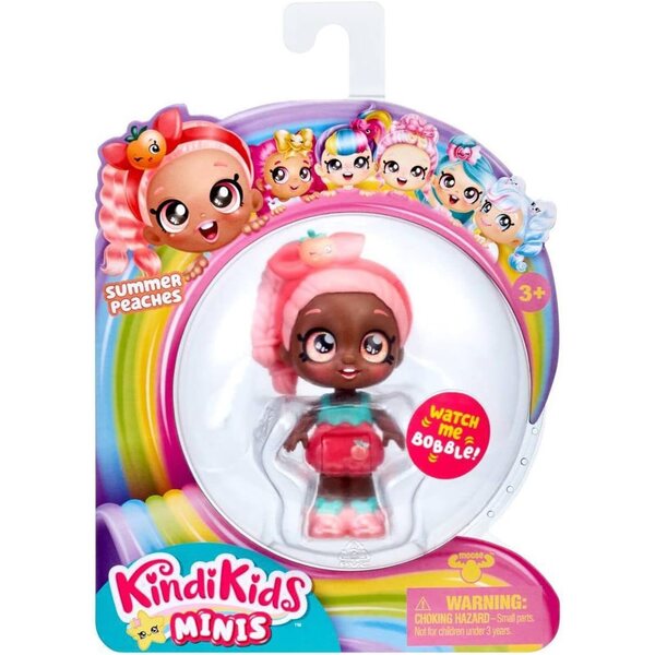 KindiKids Mini Summer Peaches – Minipuppe mit bunten Haaren und beweglichen Armen