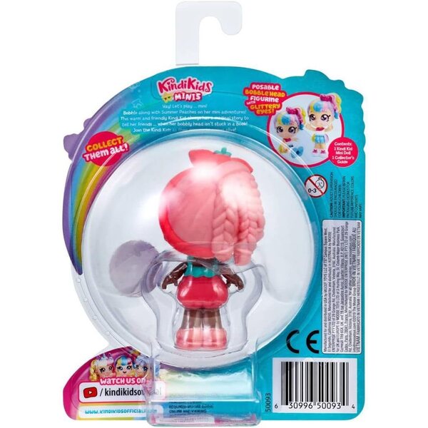 KindiKids Mini Summer Peaches – Minipuppe mit bunten Haaren und beweglichen Armen