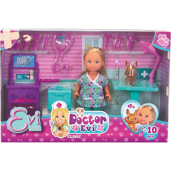 Clinica Veterinaria Smoby Evi Love con Mini Pupazzo e Accessori per Cure Animali
