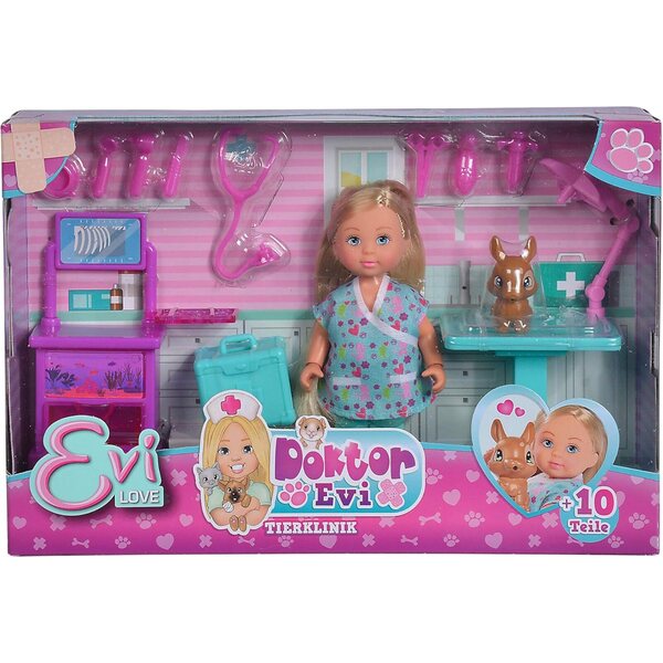 Clinica Veterinaria Smoby Evi Love con Mini Pupazzo e Accessori per Cure Animali