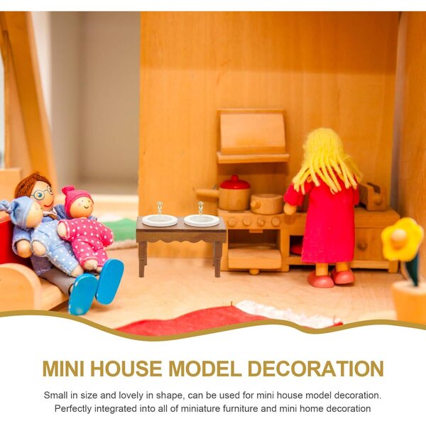 ORFOFE Lavandino Miniatura in Legno per Casa delle Bambole 1:12, Mobiletto Bagno Decorativo