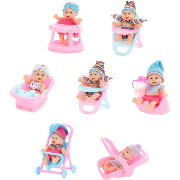 Mini-Sitzpuppe 12 cm Spielzeug für Kinder mit 6 verschiedenen Modellen