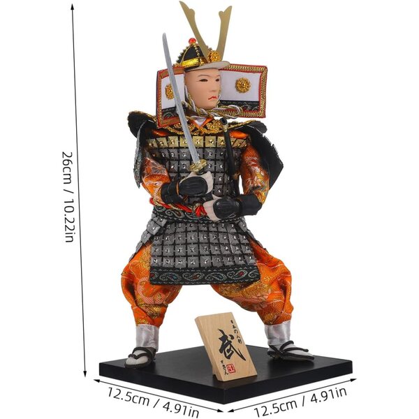VICASKY Bambola Samurai Giapponese Decorazione Casa Autentica 26cm