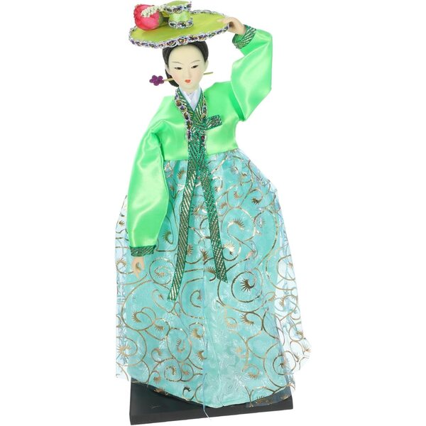 Gatuida Coréenne Hanbok-Puppen 30 cm aus buntem Stoff mit traditioneller Dekoration