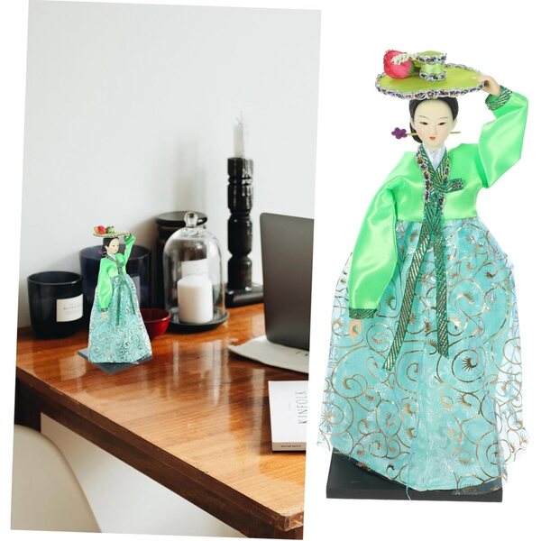 Gatuida bambole Coréenne Hanbok 30 cm in Tessuto Colorato Decorazione Tradizionale