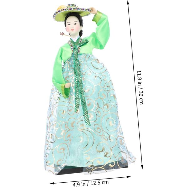 Gatuida bambole Coréenne Hanbok 30 cm in Tessuto Colorato Decorazione Tradizionale