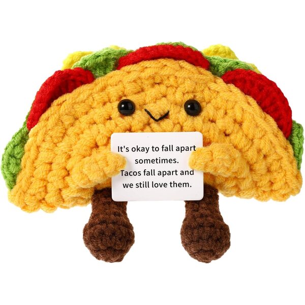 Positiver Woll-Taco 13 x 11 cm – mehrfarbige Dekoration und emotionale Unterstützung TOYMIS