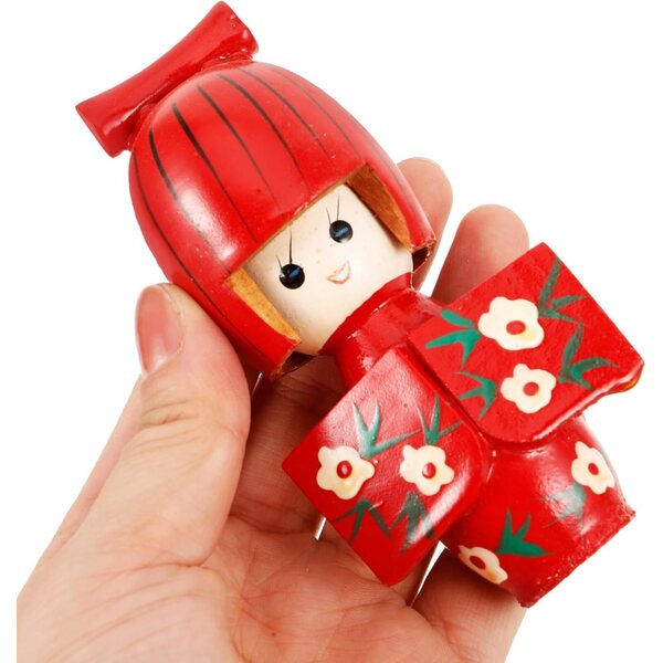 Pupazzo in Legno Kimono Giapponese 10 cm Decorazione Tradizionale d’Interni