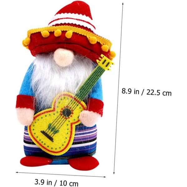 Ciieeo Stoffzwerg für Karneval und Osterdekorationen – gesichtsloser mexikanischer Musiker