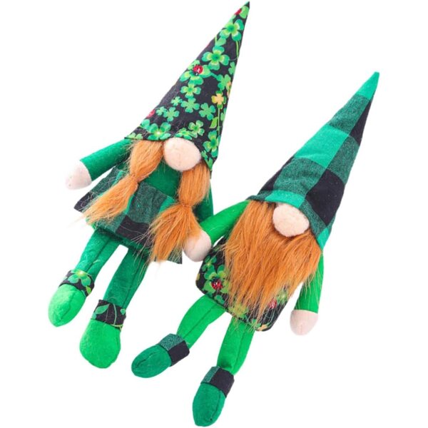 Amosfun 2 St. Patrick's Stoffpuppen 16 cm, bunte festliche Dekoration