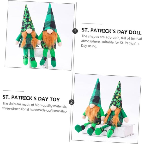 Amosfun 2 St. Patrick's Stoffpuppen 16 cm, bunte festliche Dekoration