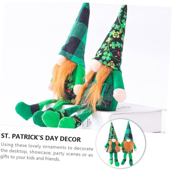 Amosfun 2 St. Patrick's Stoffpuppen 16 cm, bunte festliche Dekoration