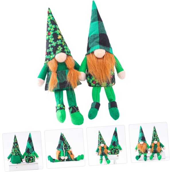 Amosfun 2 St. Patrick's Stoffpuppen 16 cm, bunte festliche Dekoration