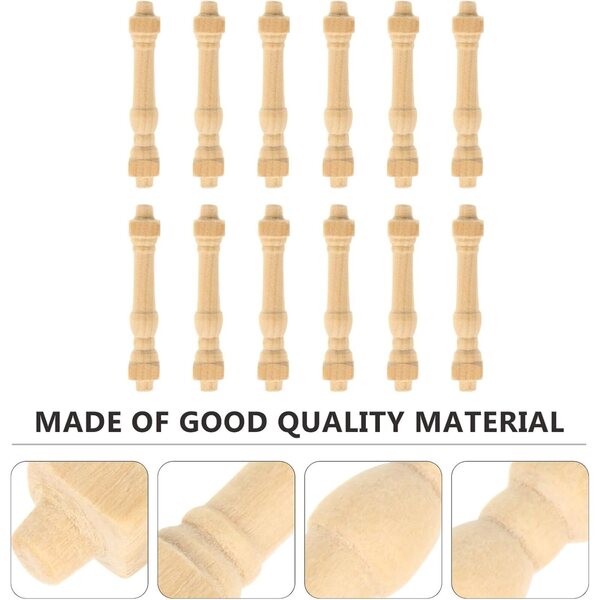 Set 36 Mini Corrimano in Legno per Mobili in Miniatura Casa delle Bambole