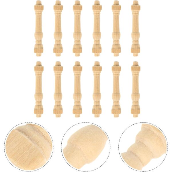 Set 36 Mini Corrimano in Legno per Mobili in Miniatura Casa delle Bambole