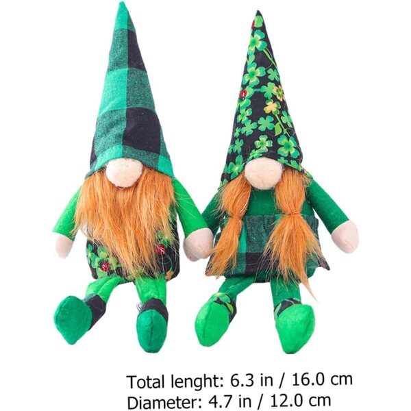 Amosfun Set mit 4 grünen Puppen für den St. Patrick's Day, festliche und wiederverwendbare Dekorationen