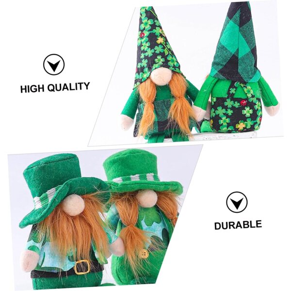 Amosfun Set mit 4 grünen Puppen für den St. Patrick's Day, festliche und wiederverwendbare Dekorationen