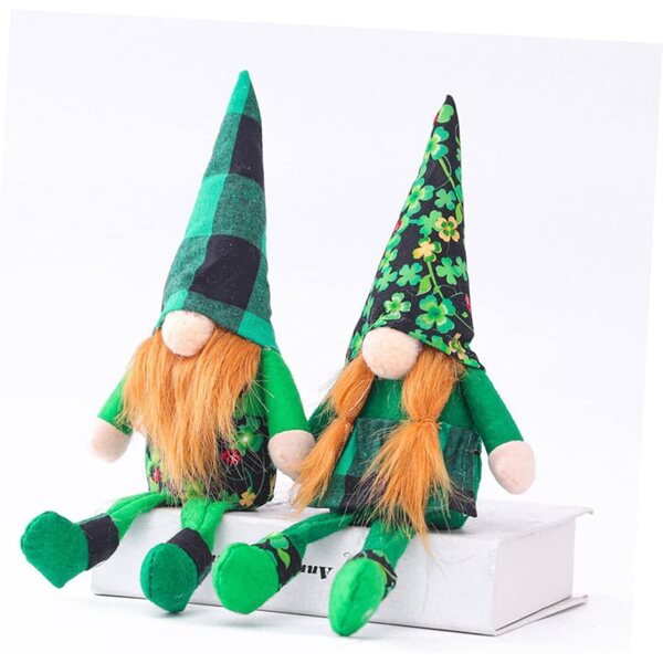 Amosfun Set mit 4 grünen Puppen für den St. Patrick's Day, festliche und wiederverwendbare Dekorationen