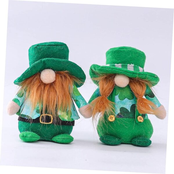 Amosfun Set mit 4 grünen Puppen für den St. Patrick's Day, festliche und wiederverwendbare Dekorationen