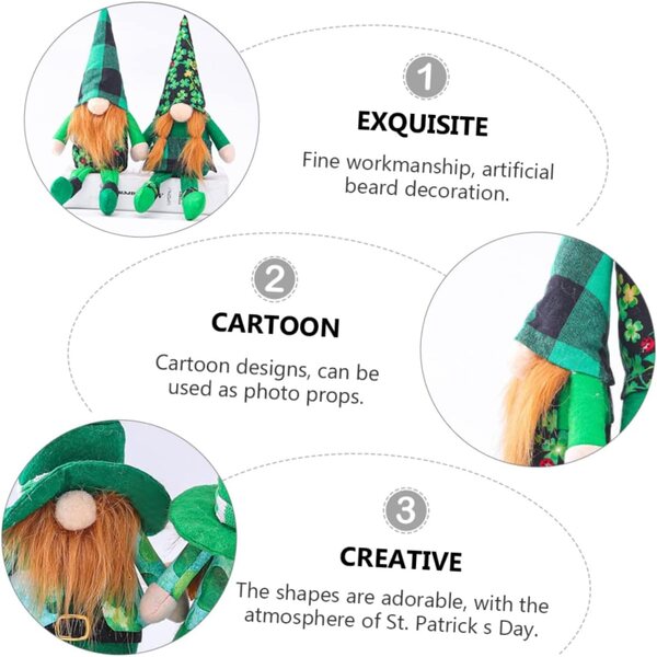 Amosfun Set mit 4 grünen Puppen für den St. Patrick's Day, festliche und wiederverwendbare Dekorationen