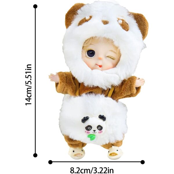 Wiedergeborene Plüschpuppe mit abnehmbarer Panda-Kleidung – realistisch und niedlich