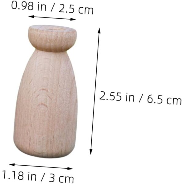 NUOBESTY Set di bambole con mollette in legno verniciabili fai-da-te - 4 bambole e 8 cappelli, decorazione creativa