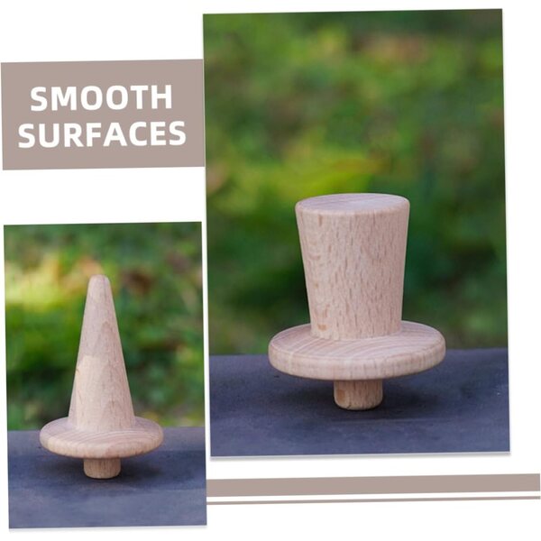 NUOBESTY Set di bambole con mollette in legno verniciabili fai-da-te - 4 bambole e 8 cappelli, decorazione creativa