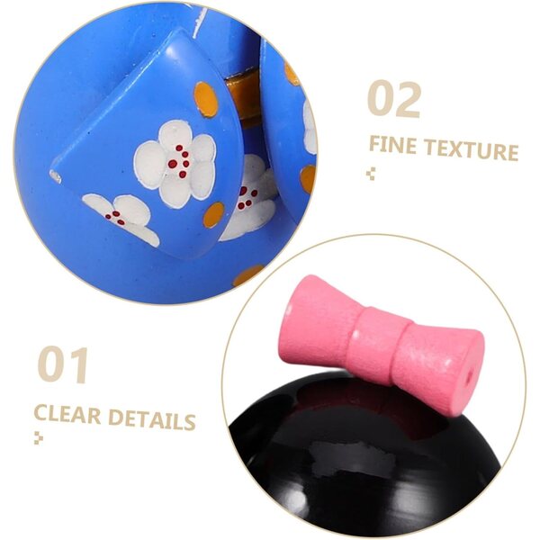 IMIKEYA Set 3 Statuette bambole Kimono Giapponese in Legno per Decorazione Scrivania