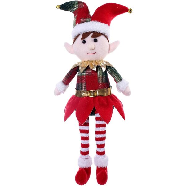 Pupazzo Elfo di Natale con Gambe Lunghe – Decorazione Natalizia Originale e Morbida