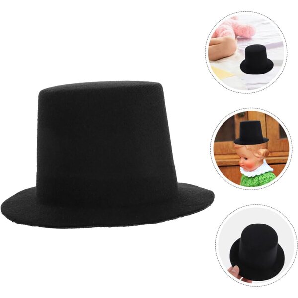 VICASKY Mini cappello cilindrico nero per bambola - accessorio per giochi di ruolo