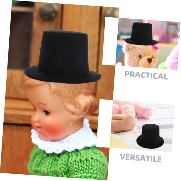VICASKY Mini cappello cilindrico nero per bambola - accessorio per giochi di ruolo