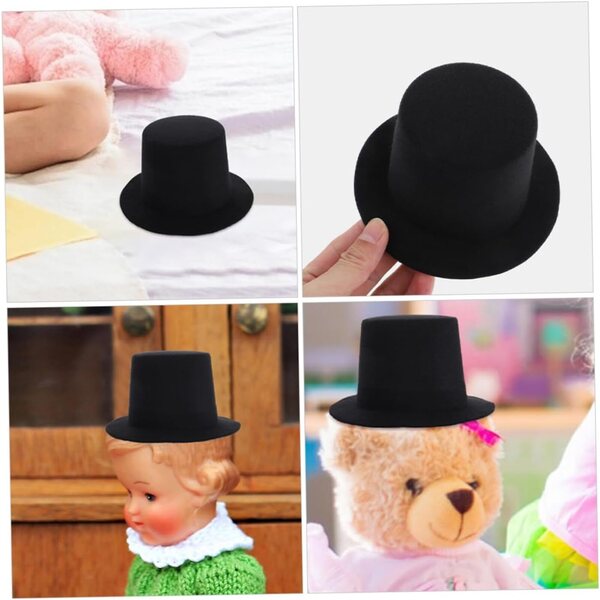 VICASKY Mini cappello cilindrico nero per bambola - accessorio per giochi di ruolo