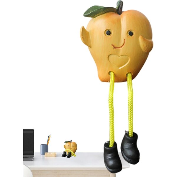 Langbeinige Marionette mit Fruchtmotiv aus Kunstharz zur originellen Heimdekoration