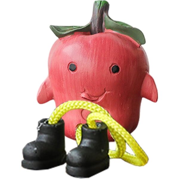 Bambola con gambe pendenti in resina - originale decorazione fruttata ed elegante