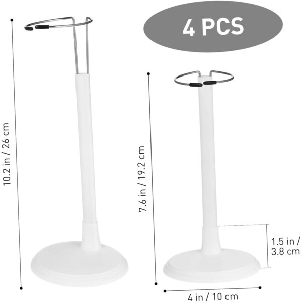 VICASKY Set 8 Supporti Regolabili per Bambole e Figurinette, Bianco