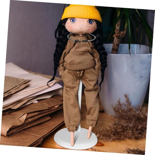 VICASKY Set 8 Supporti Regolabili per Bambole e Figurinette, Bianco