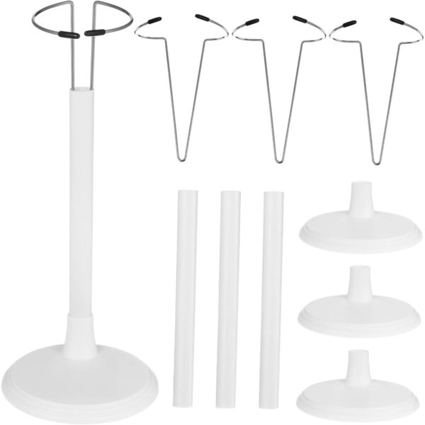 VICASKY Set 8 Supporti Regolabili per Bambole e Figurinette, Bianco