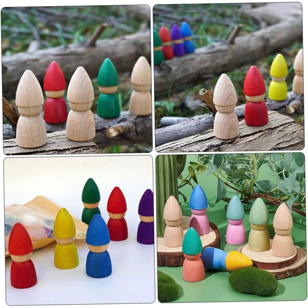 VICASKY 8 Pupazzi in Legno da Montare e Decorare per Creatività e Decorazione