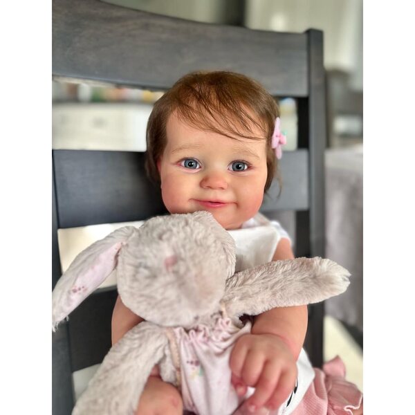 Anano Maddie Reborn Baby Girl Puppe, 50 cm, realistisches Silikon, waschbar für den ganzen Körper