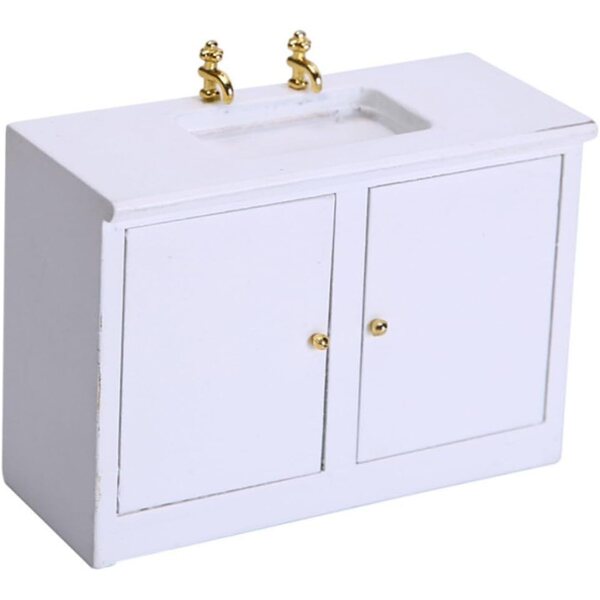 Mini Lavandino da Bagno in Legno 1:12 per Casa Bambole Miniatura GARVALON