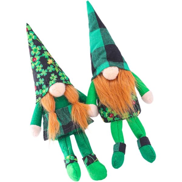 Decorazioni Bambole Gnomi San Patrizio 2 pezzi in Tessuto per Casa e Ufficio